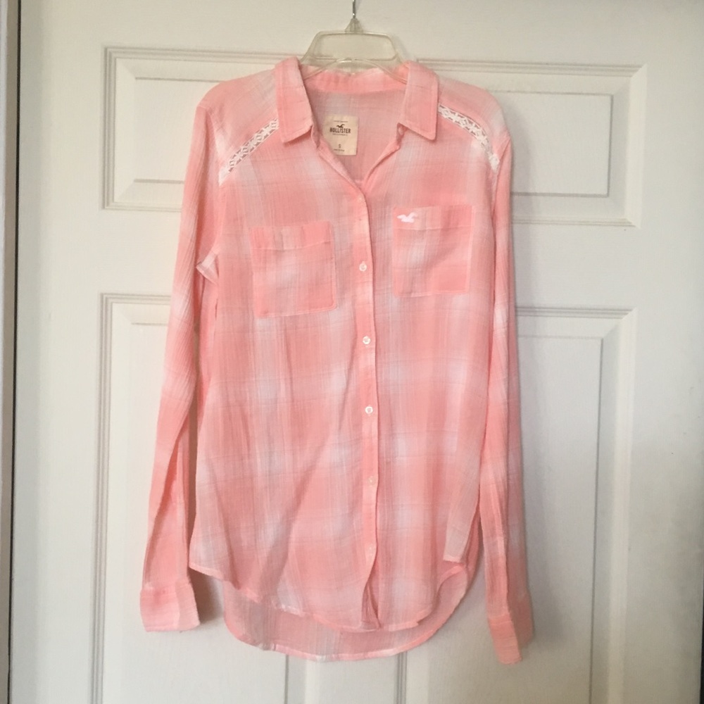 NEW Hollister Pink Plaid Shirt